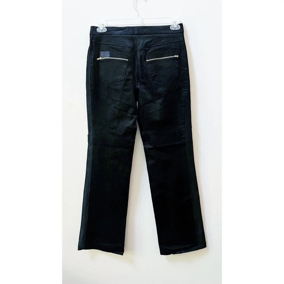 Liliu Black Velvet Corduroy High Rise Straight Leg Pants Womens 32 x 32 - Picture 10 of 11